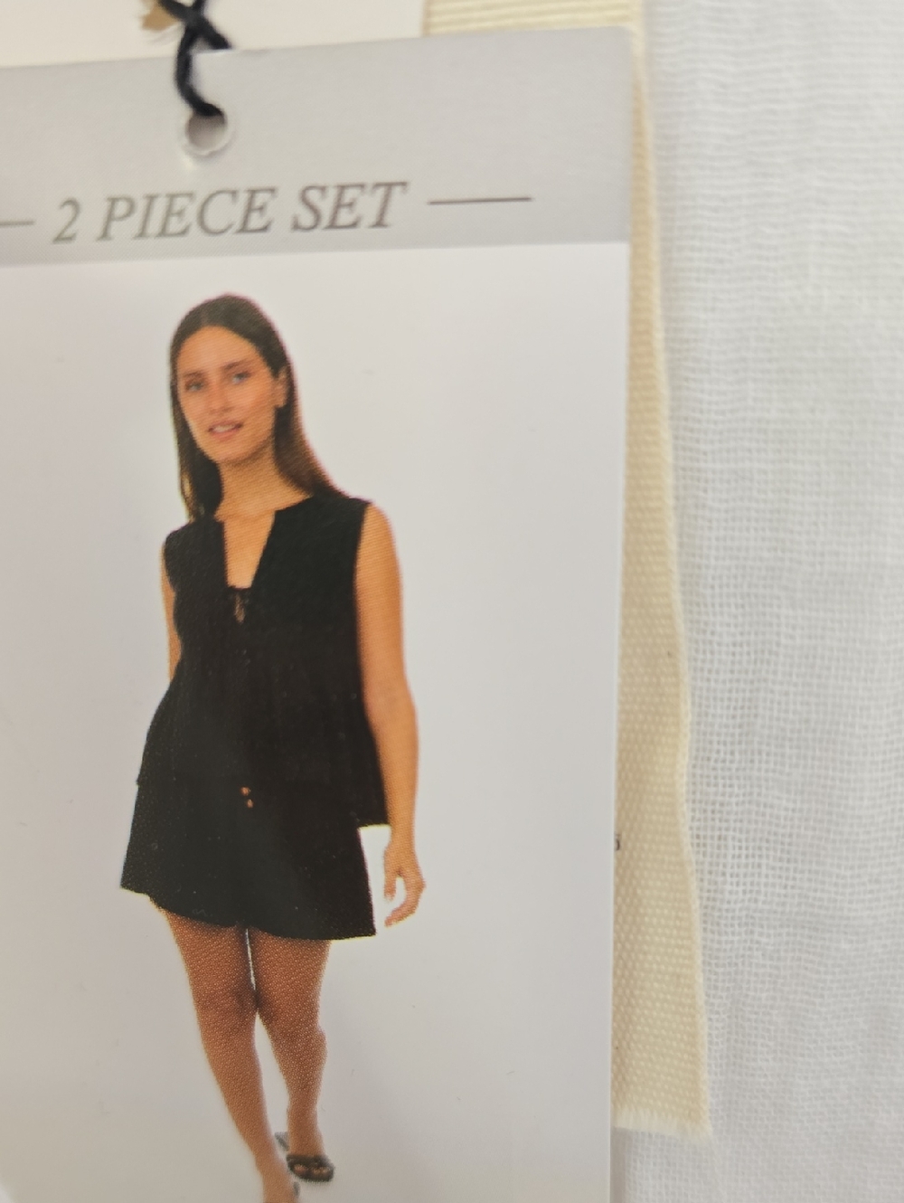 White Sleeveless Tie-Front Peplum Top  And Short Set Sz Xl Nwt - Picture 4 of 7